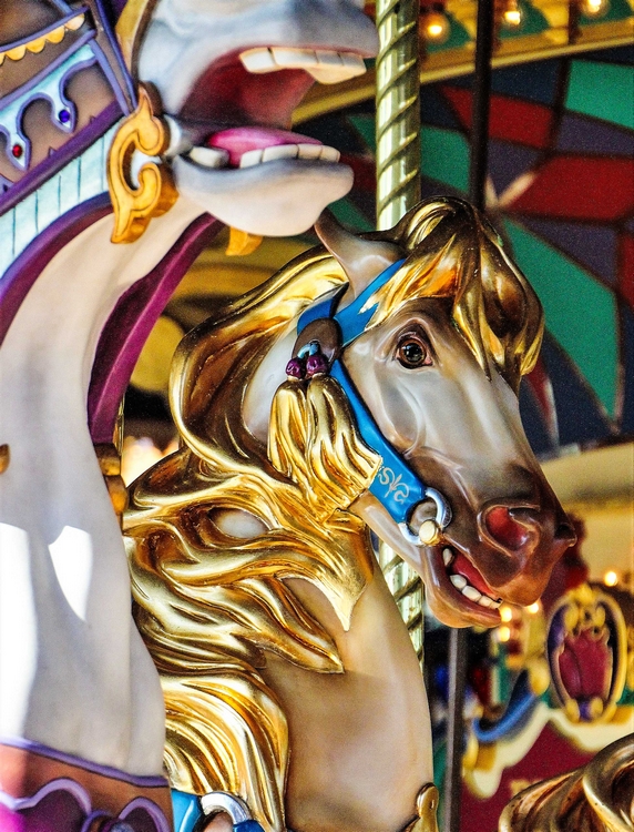 Un cheval de bois du caroussel de Lancelot