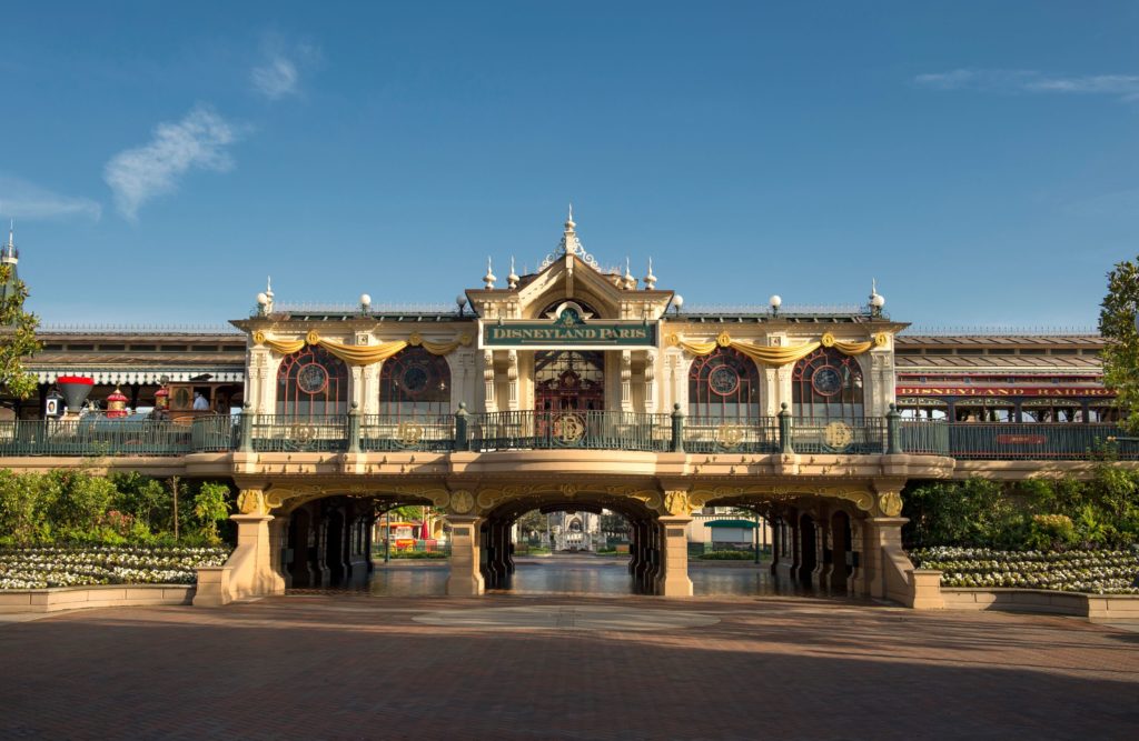 Entrance to Disneyland PAris Main Street station usa
