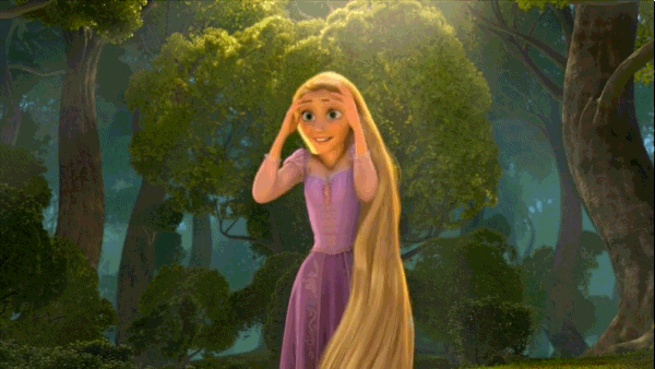 Rapunzel is so excited