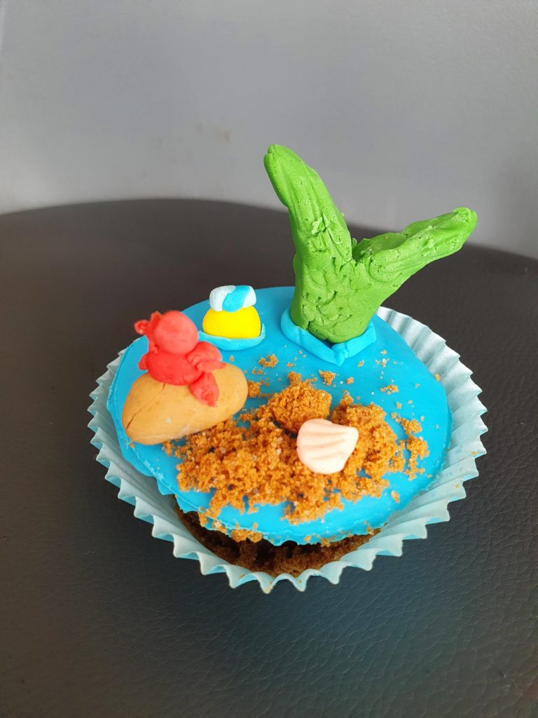 Le cupcake Ariel terminé