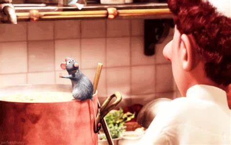 Ratatouille, Rémy finit de préparer sa soupe devant Linguini