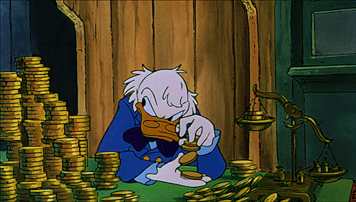 Scrooge counts his money