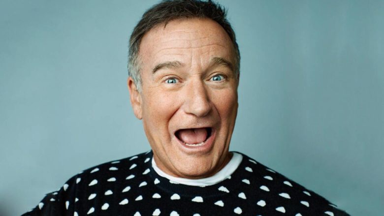 Visage acteur Robbin Williams souriant