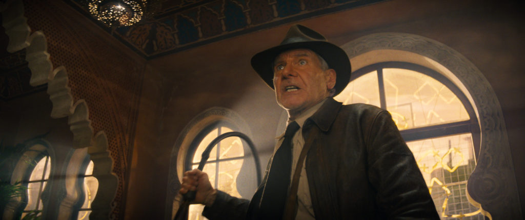 Harrison Ford en Indiana Jones avec son fouet