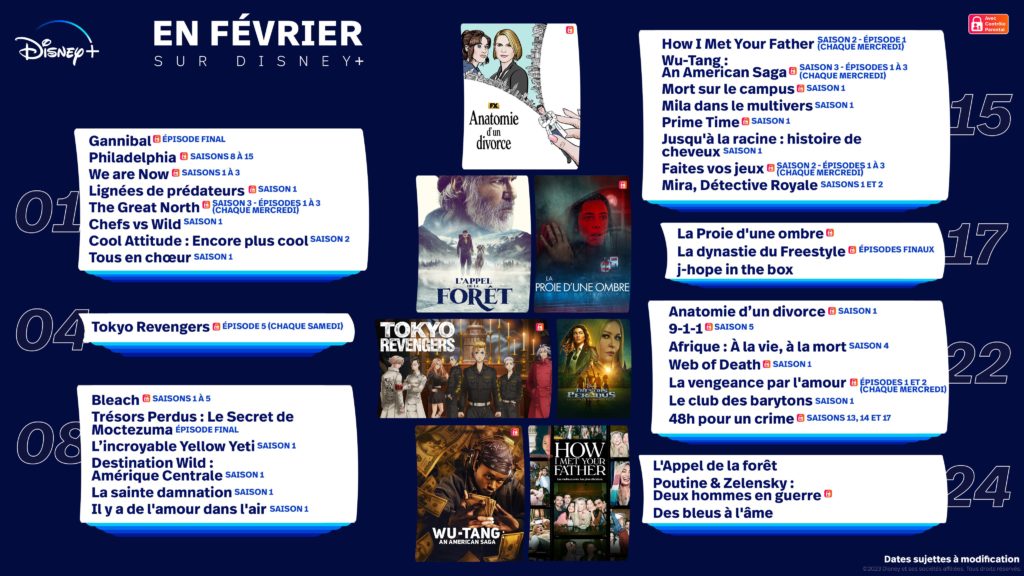 Disney Plus février. Programme streaming vidéo