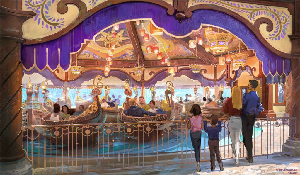 Construction nouvelle attraction Raiponce Tangled Spin